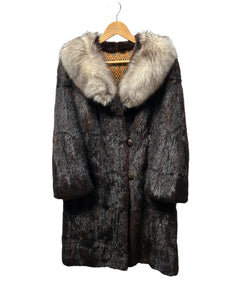 Western Fur Vintage Real Wolf Fur Long Coat (M-L)