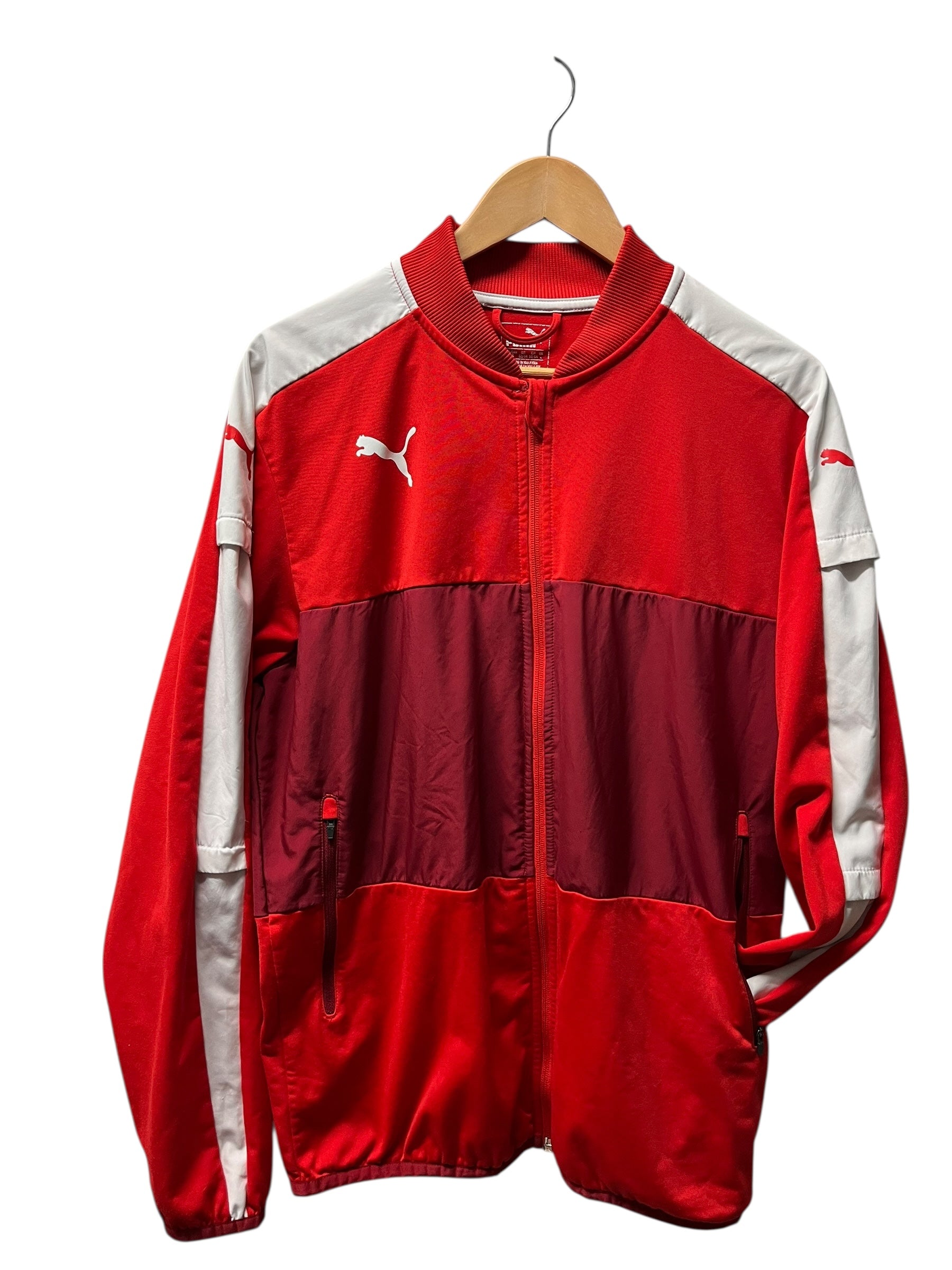 Red and Maroon Puma Zip-Up (Medium)