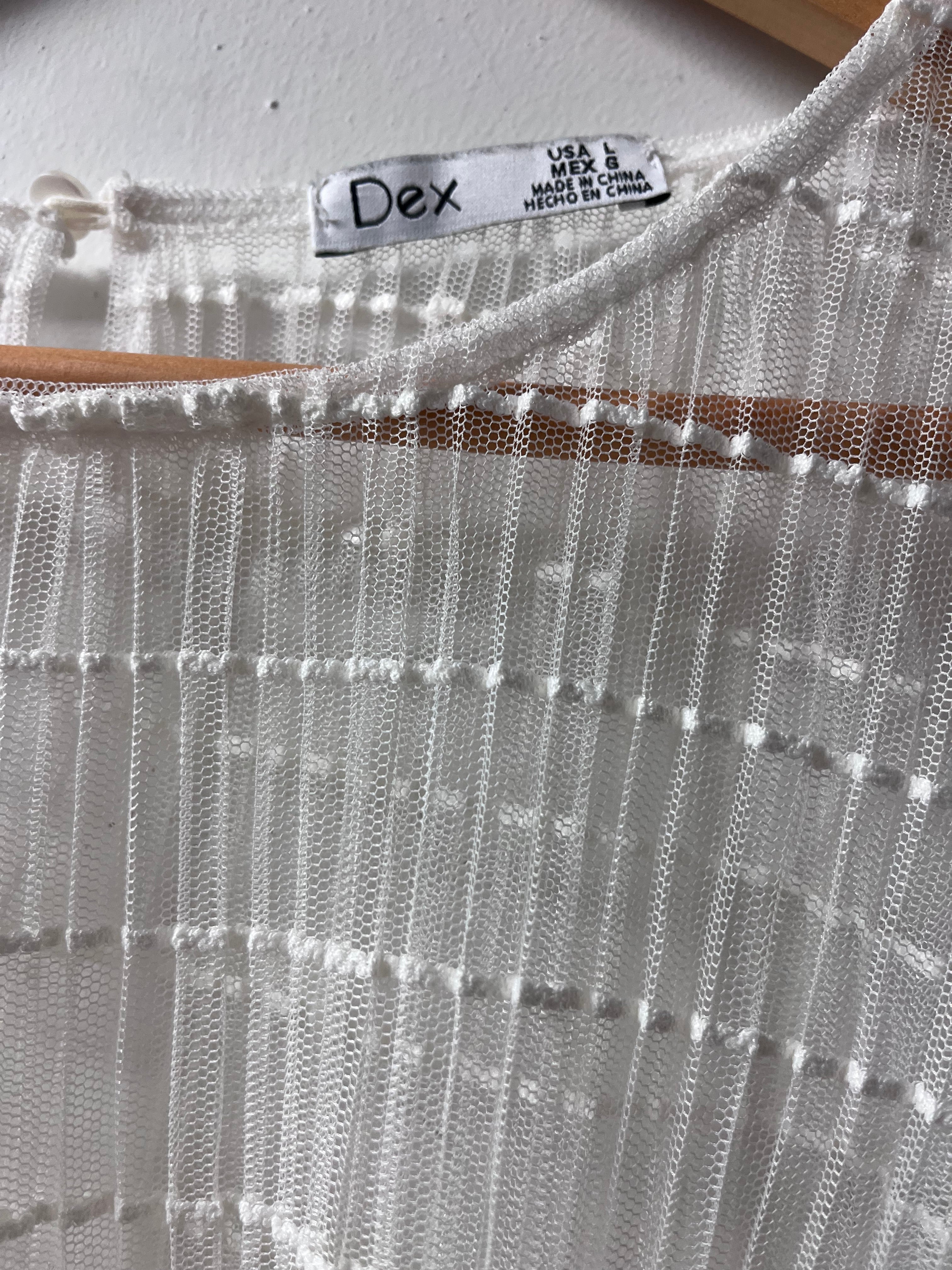 Dex Sheer Off-White Blouse (L) – TMS YEG Thrift Store