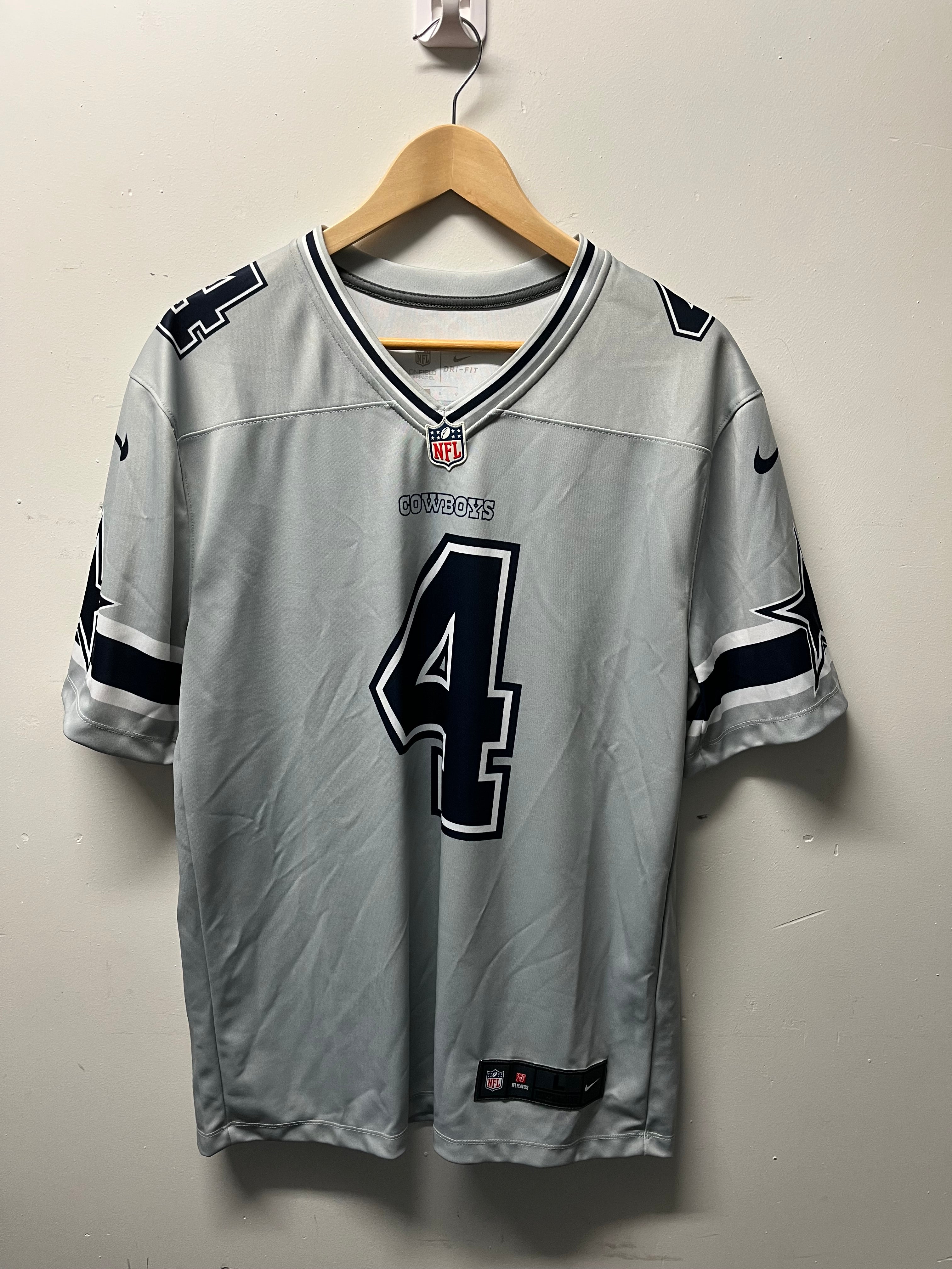 Nike Dallas Cowboys #4 Prescott NFL Jersey (Large)