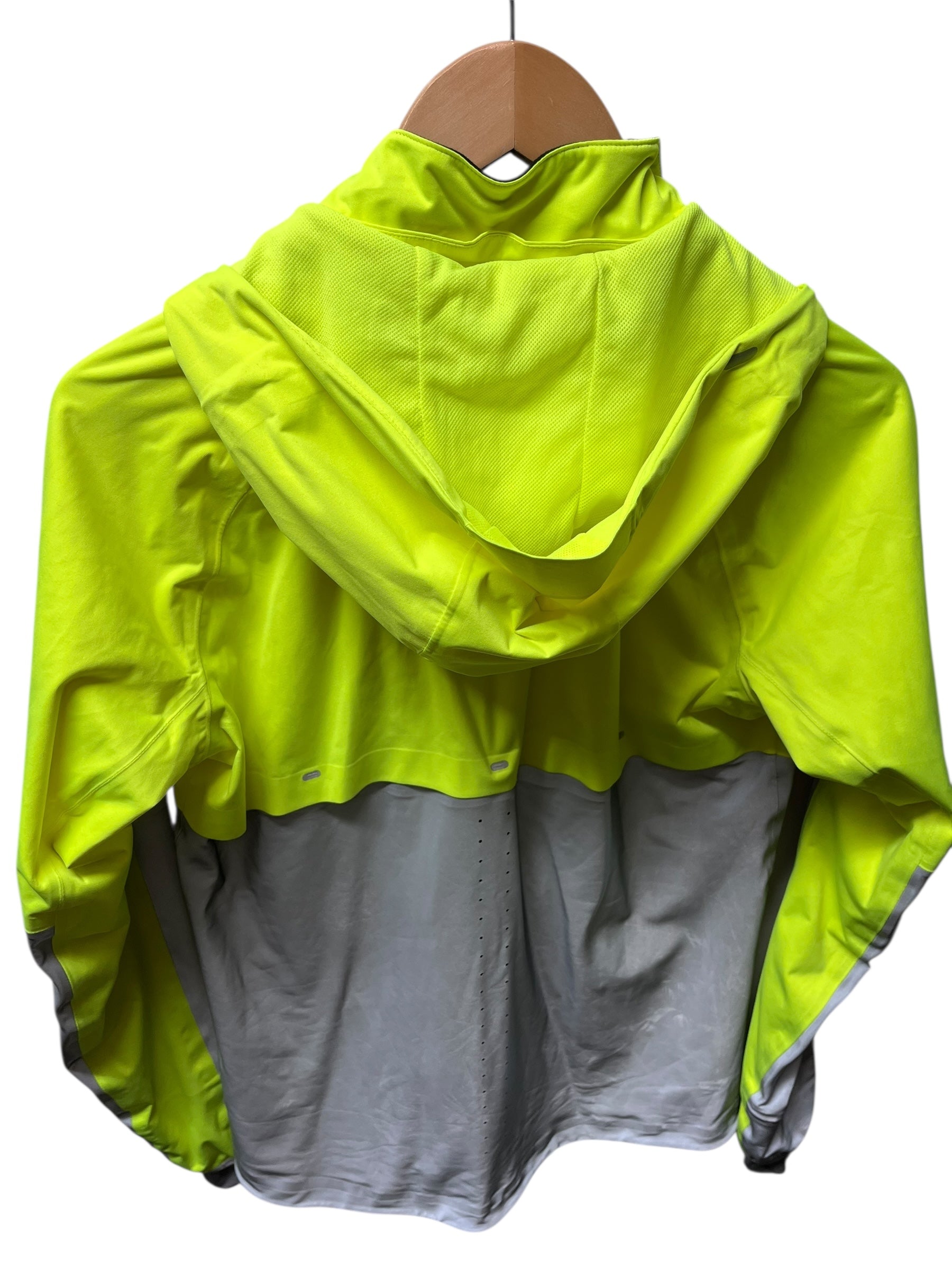 Nike Neon Yellow and Reflective Running Jacket (Medium)